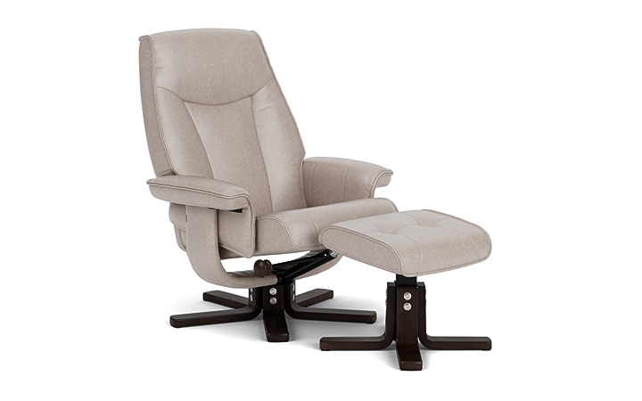 Light grey chair with ottoman store